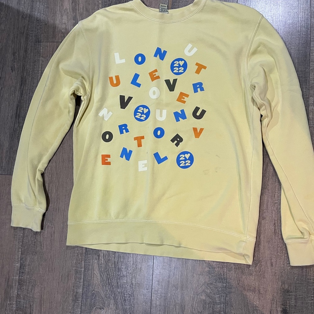 Official Harry Styles Love On Tour Yellow Crewneck- M